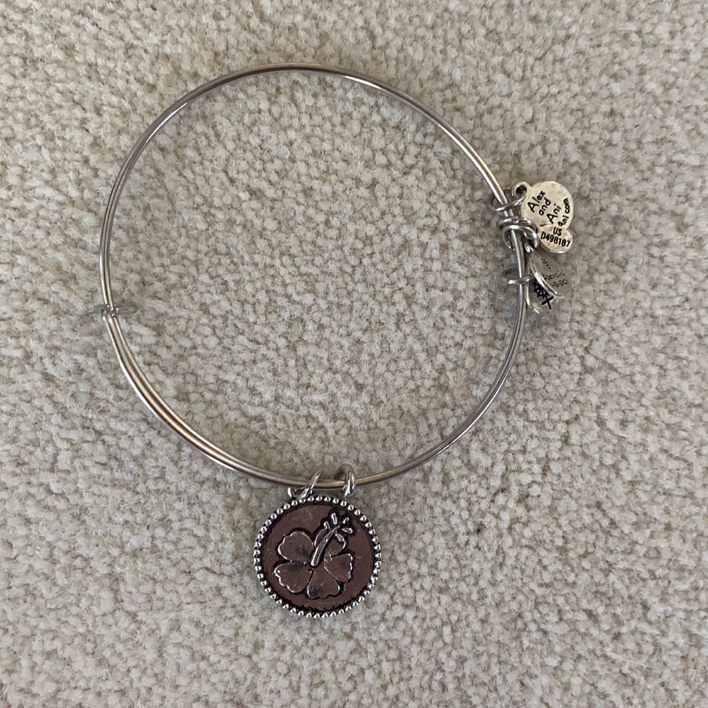 Hibiscus Alex and Ani silver bracelet